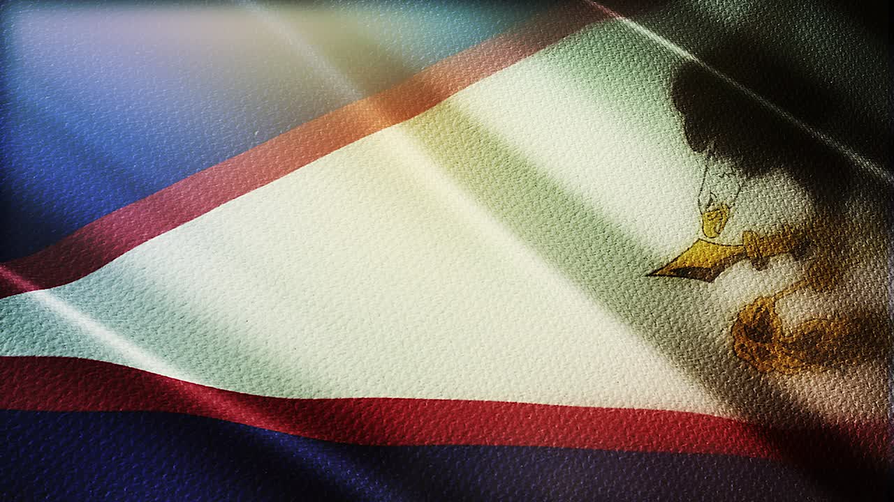 флаг американского самоа размахивает 3d-анимацией. флаг американского самоа, размахивающий на ветру. национальный флаг американского самао. флаг бесшовная цикла анимации. 4k