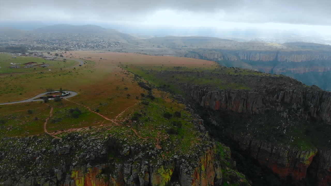 Aerial View of a Canyon Landscape