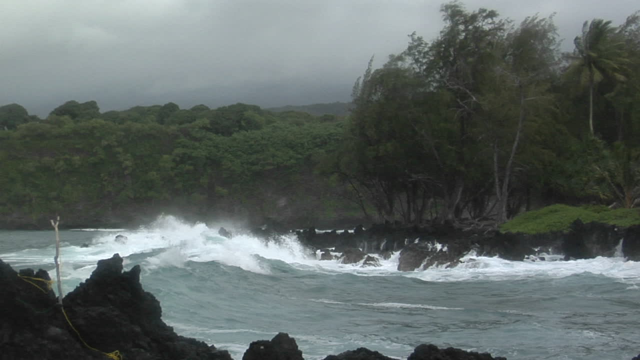 큰 태평양 폭풍이 큰 파도로 하와이를 강타하다 14