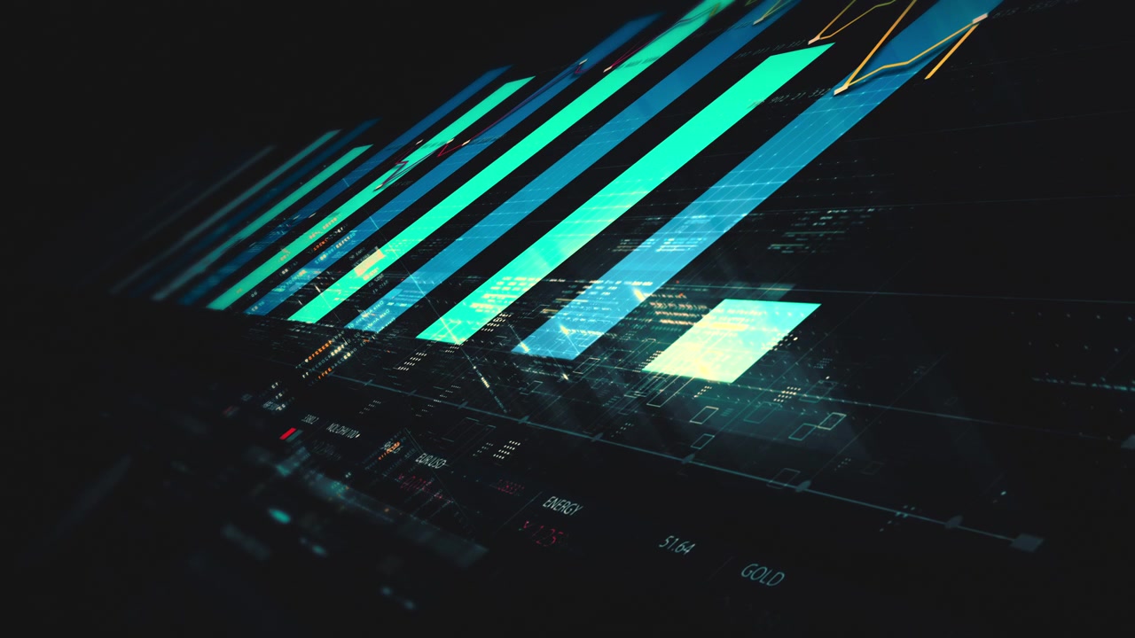 Dynamic data visuals for business info graphics, animated charts, and data-driven insights for a business meeting mock-up. Explore the world of trading, stock exchanges, and crypto