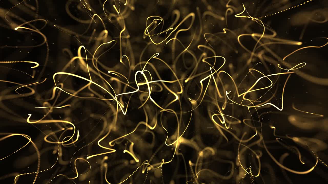 Golden Particles Wave Flow With Dust and Bokeh Shimmering Looped Animation