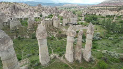 las chimeneas de las hadas de capadocia volando a través