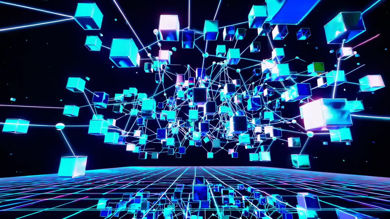 Abstract Cyberpunk Cubes Network