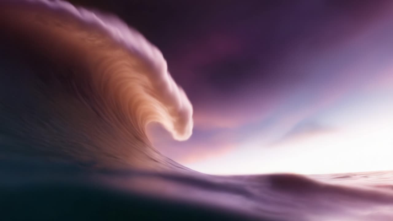 A Stunning Transformation of Majestic Waves in Vibrant Colors Captured Over Two Frames Showcasing the Beauty of Nature's Forces at Sunset