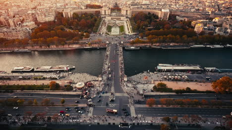 paris skyline at sunset from above