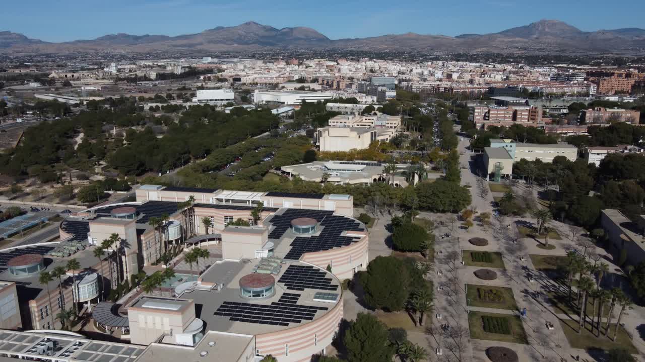 Aerial overview of the University of Alicante campus, Spain