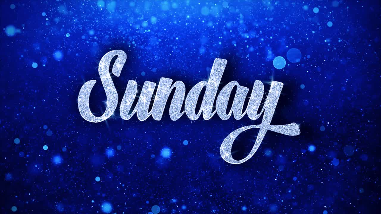 Sunday Text Graphic with Glitter Effect