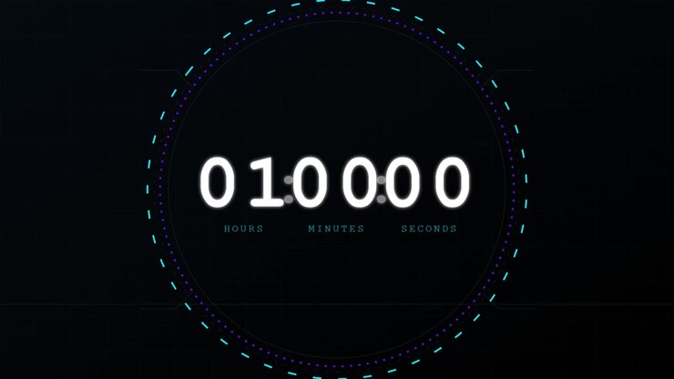 Digital Countdown Timer Interface with Rapidly Changing Numbers
