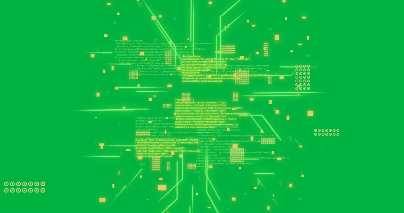 Animation of artificial intelligence data processing over transparent background