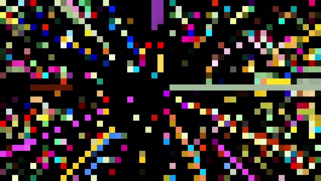 arte de píxeles colorido de volar en el espacio, animación 2d abstracta de baja resolución