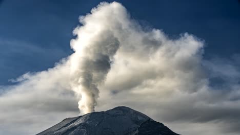 smoke coming out of a volcano