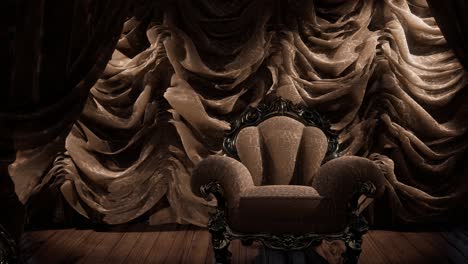 luxurious theater curtain stage with chair