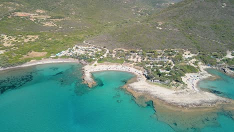 aerial views from the sea on the island