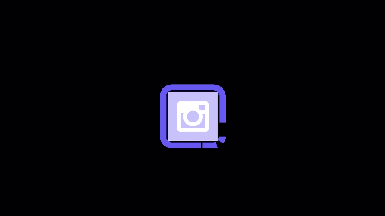 Icona Animata del Logo di Instagram su Sfondo Nero