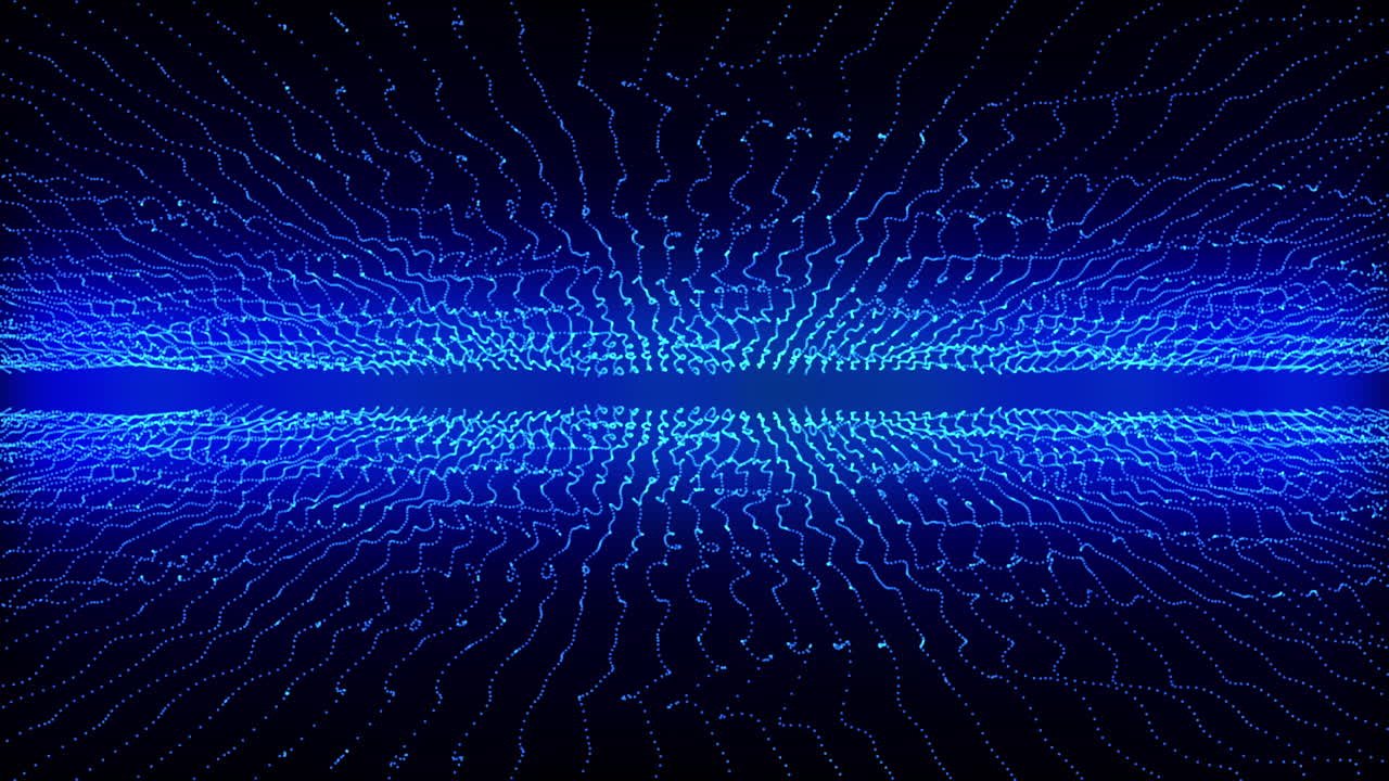 video de elementos de tipo de onda que representan la transferencia de comunicación de datos o medio digital