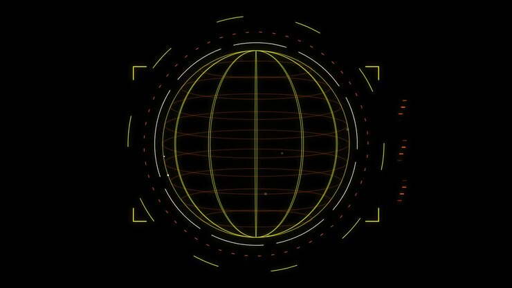 Digital Globe Wireframe HUD Interface Animation