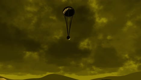 3d animation of venera 8 landing on venus with a parachute