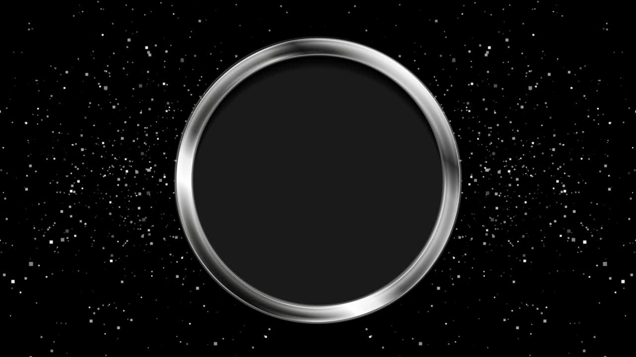 은색 금속 원 프레임과 반이는 보케 조명 모션 디자인