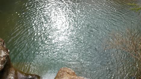 view looking down from the upper falls at old man's cave