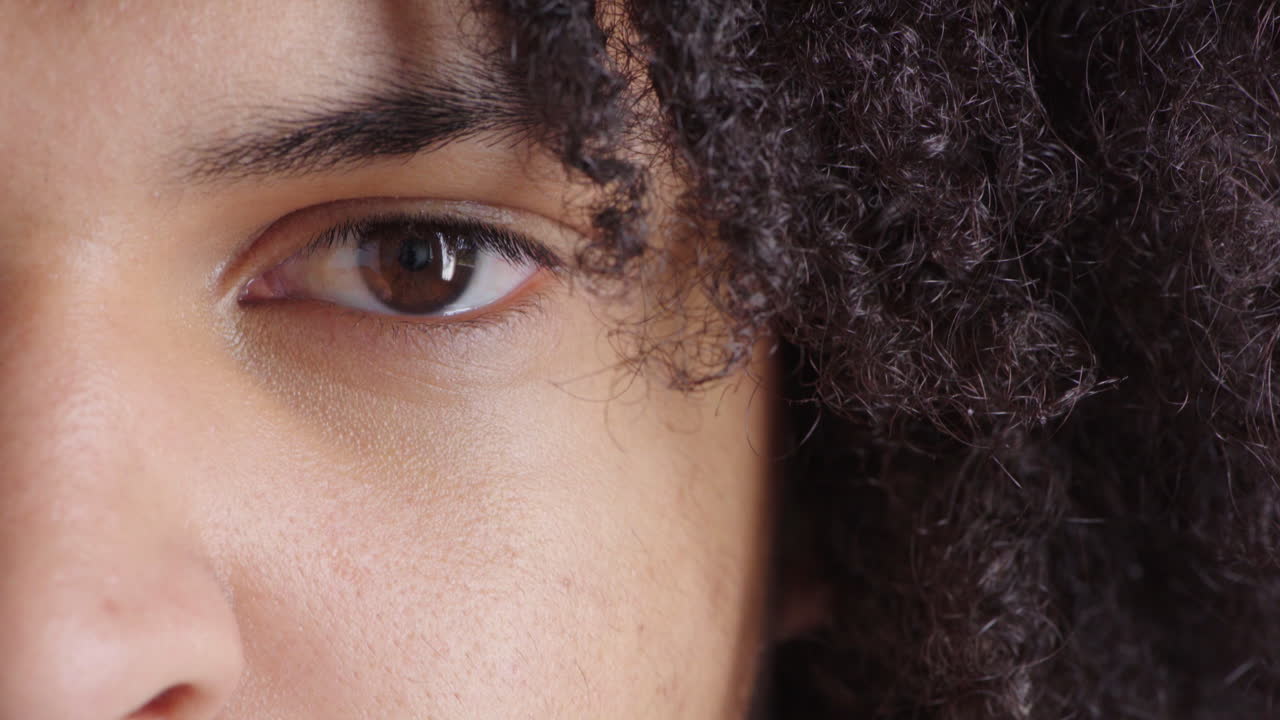 Closeup portrait of a man's eye expressing