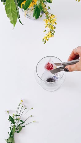 flower-inspired tea preparation