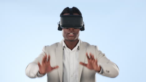 Man,-businessman-and-virtual-reality-for-hobby