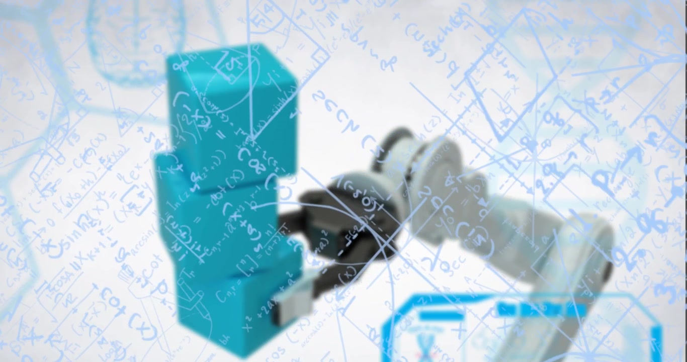 Animation of statistics and data processing on grey background
