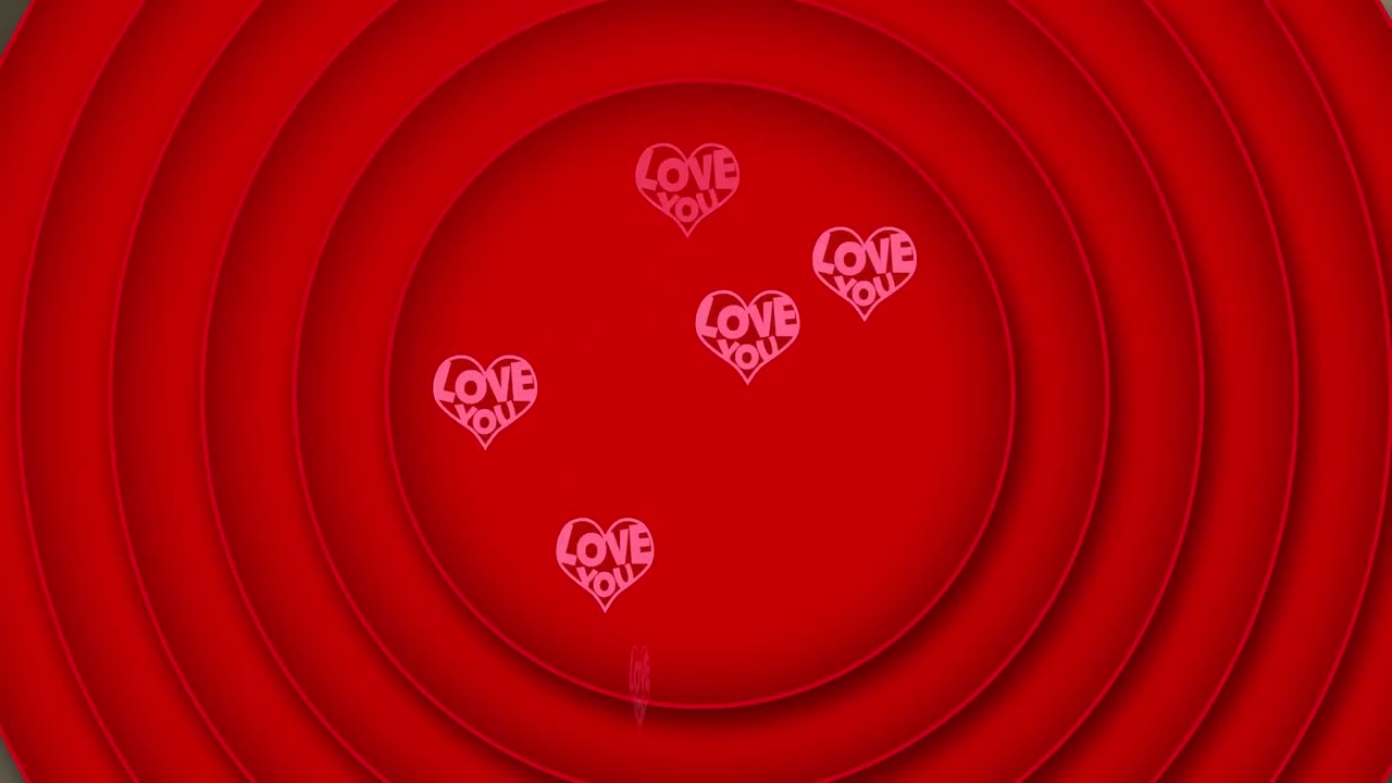 사랑의 애니메이션 당신은 원 위에 텍스트