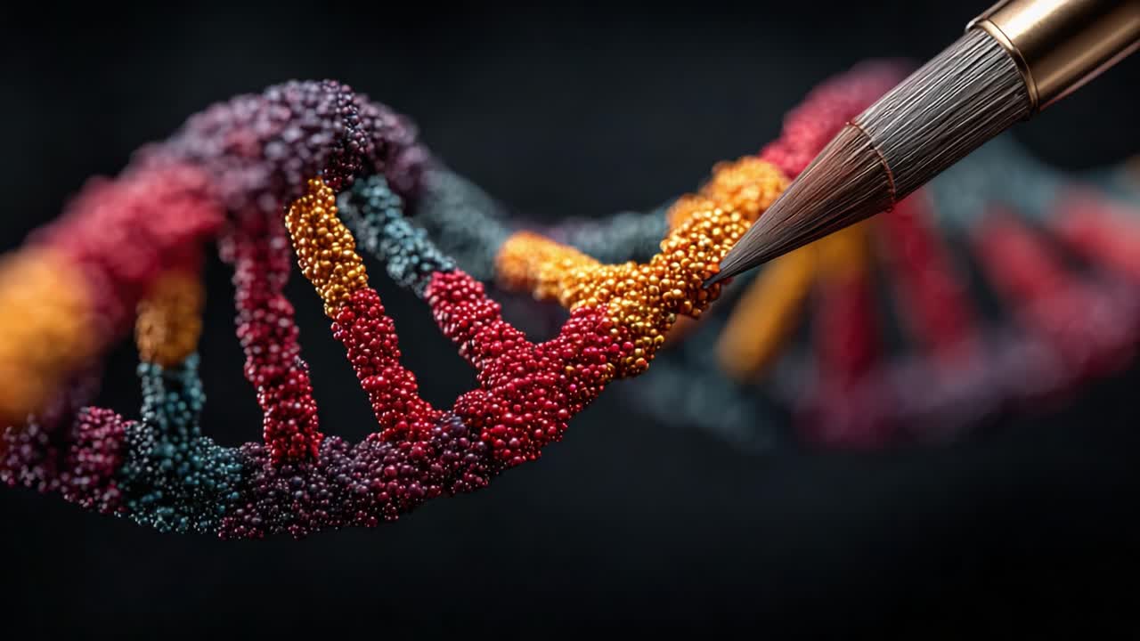Utforska det intrikata skönheten i DNA: En resa genom färgstarka genetiska spiraler och konstnärlig representation med precisionverktyg