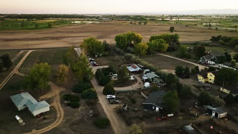 aerial view of a rural community