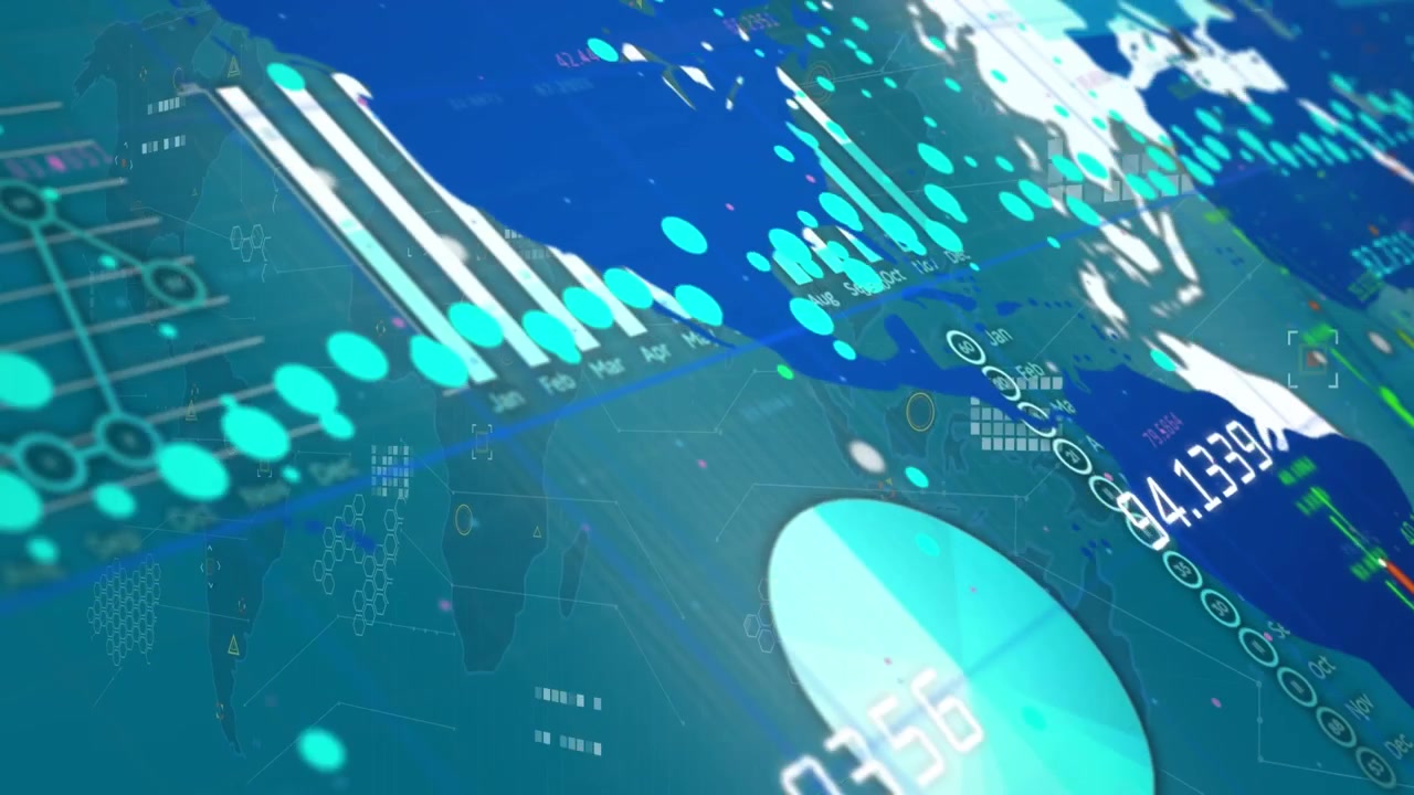 Digital Financial Data Visualization with Global Map and Charts