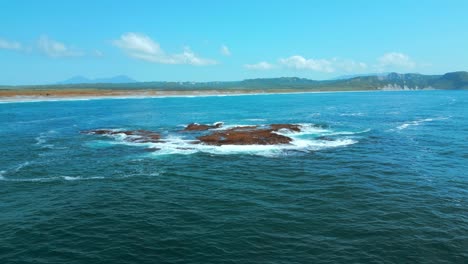 rocky coastline with azure ocean