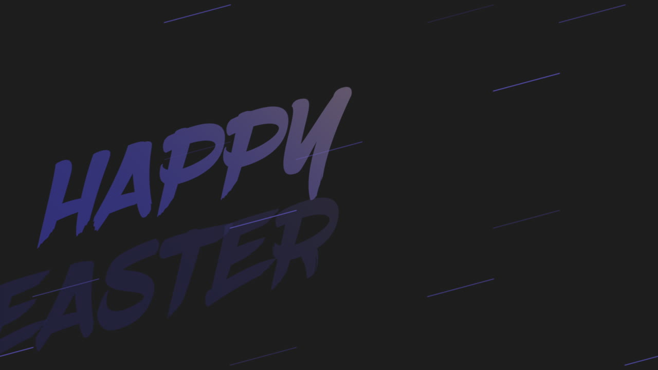 Testo Buona Pasqua con linee al neon su sfumatura nera moderna
