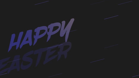 happy easter text with neon lines on modern black gradient