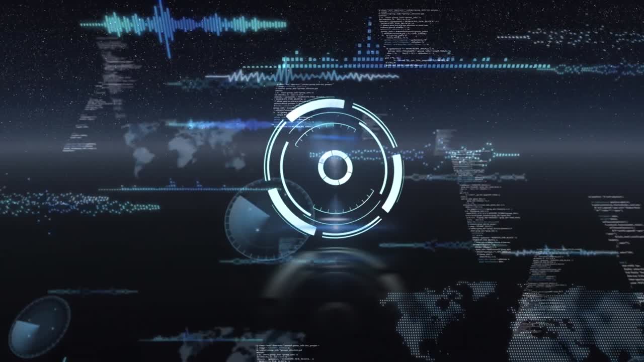 animación del procesamiento de datos en pantallas móviles