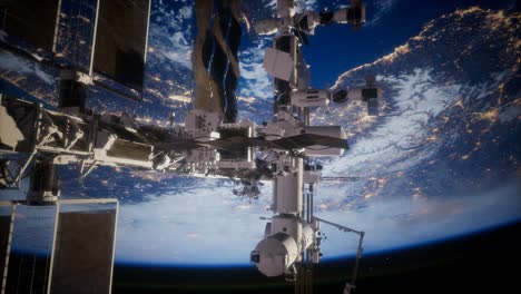 la tierra y la estación espacial iss