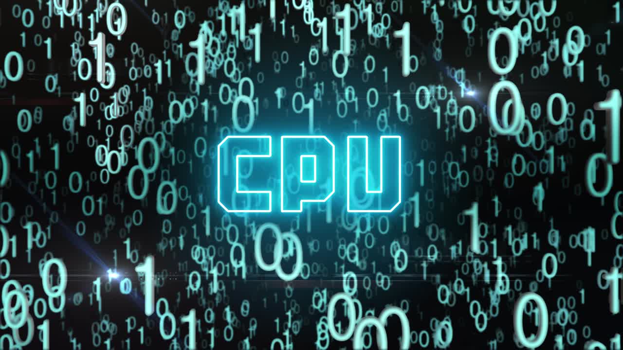 концепция голубоватого процессора с цифровым кодом