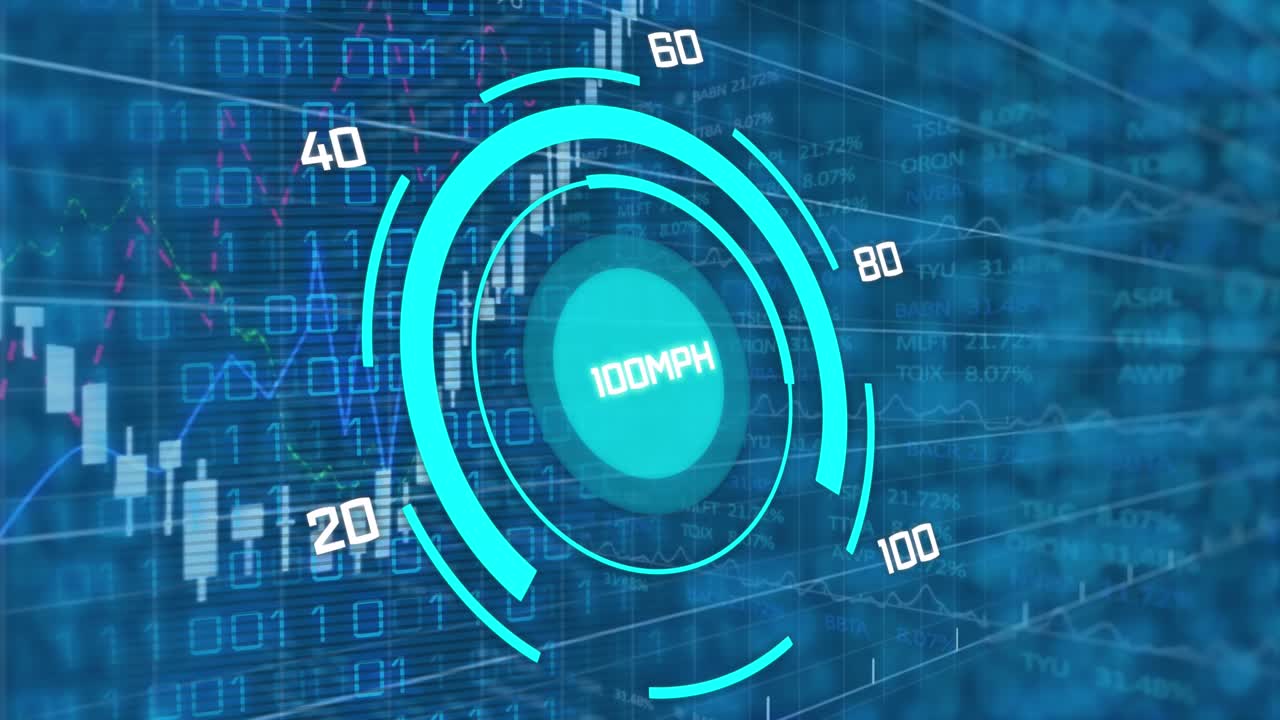 Animation of speedometer over data processing