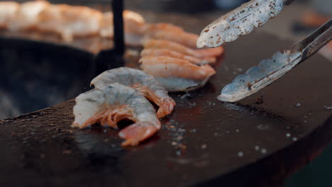 grilled shrimp on a hot plate