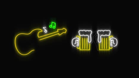 led light guitar and beer signage