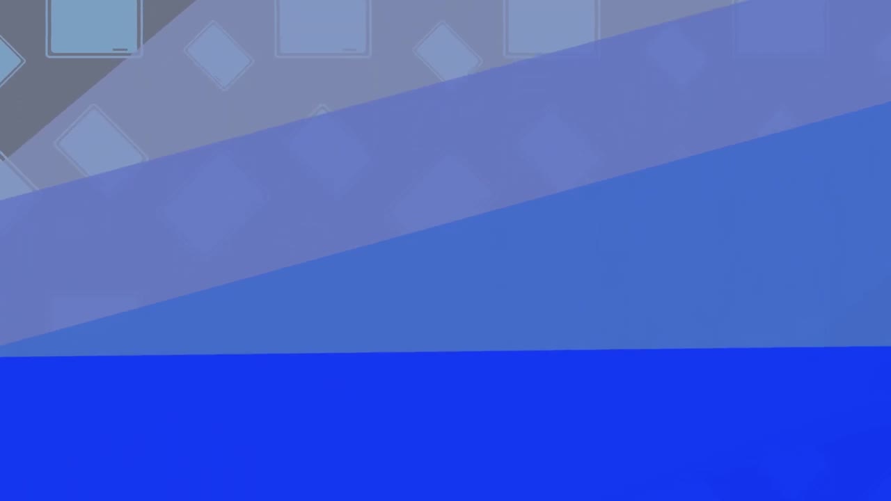 사각형으로 회색 배경 위에 움직이는 파란색 줄무의 애니메이션