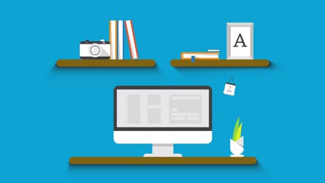 looped home office workspace.