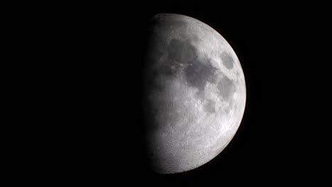 hermoso ciclo lunar sin fisuras. las fases de la luna cambiando. iluminado por el sol animado 3d en bucle realista. concepto de astronomía científica.