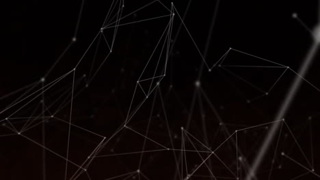 animation of network of connections with glowing spots over dark background