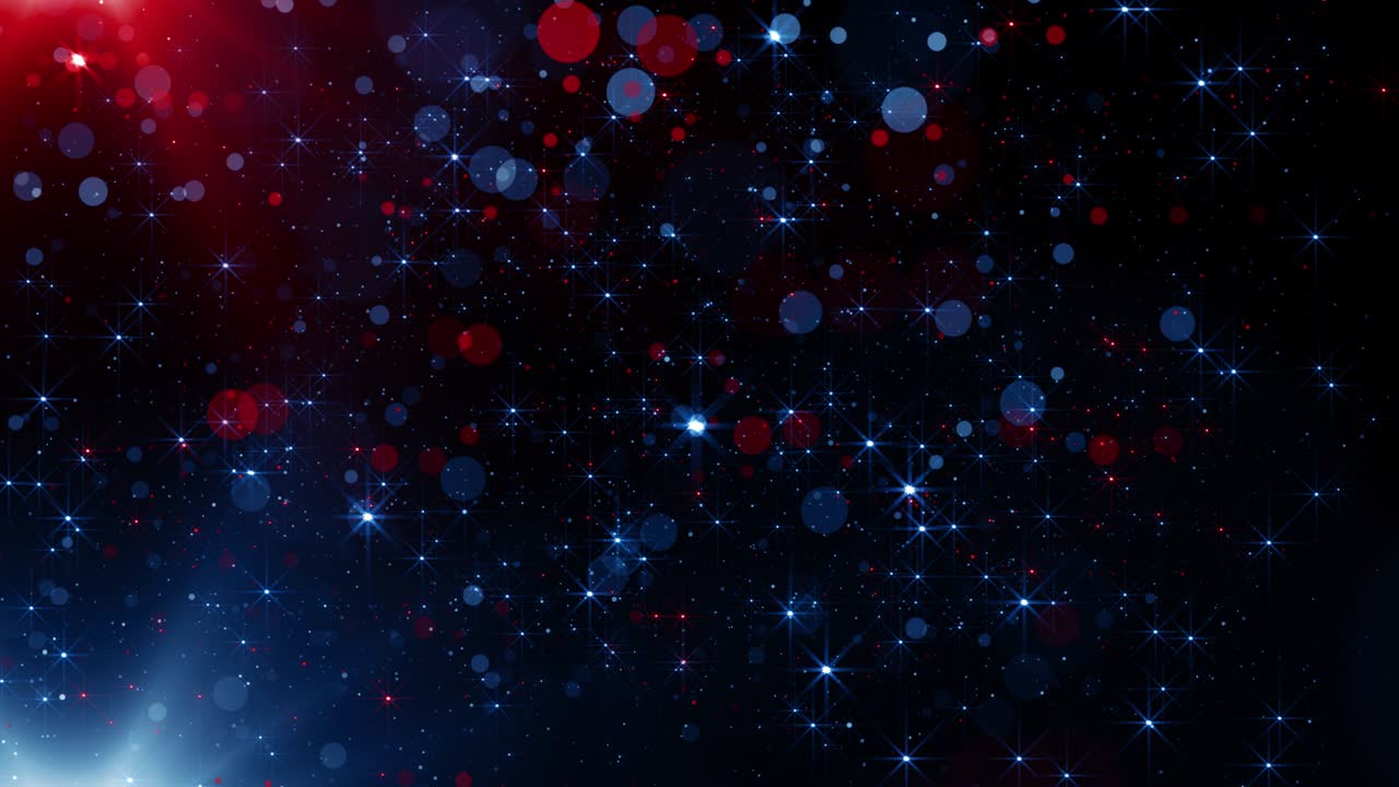 파란색과 빨간색의 입자 게임 트레일러 제목 영화 콘서트 무대 배경 루프
