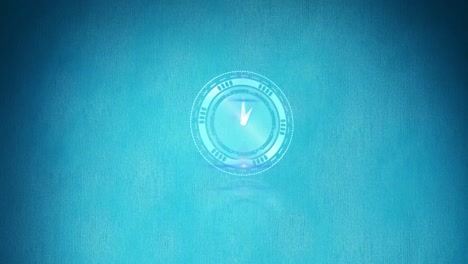 Animation-of-clock-over-blue-background