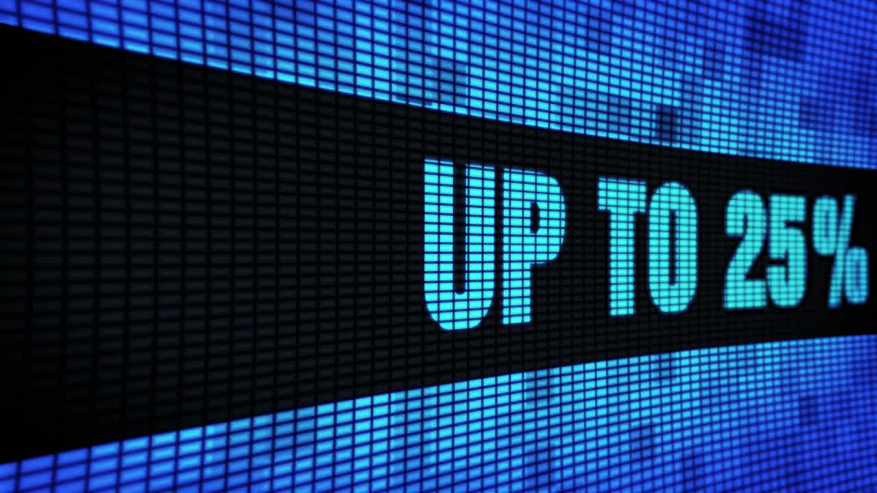 Digital Display Showing Percentage Off