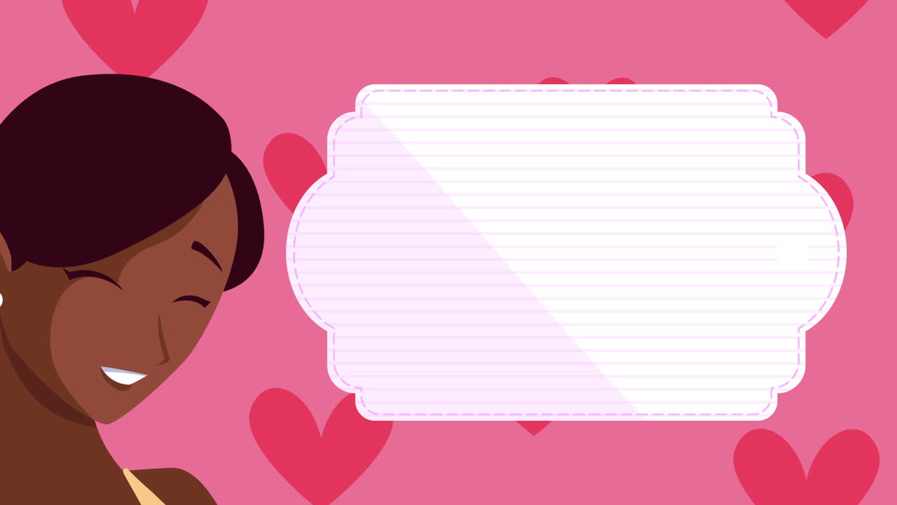 아프로 아름다운 젊은 여성과 심장