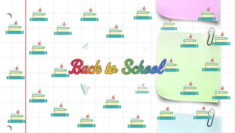 Animation-Von-Back-to-School-Texten-über-Schulsymbolen