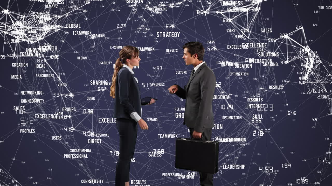 비즈니스 사람들 간의 연결 네트워크의 활성화